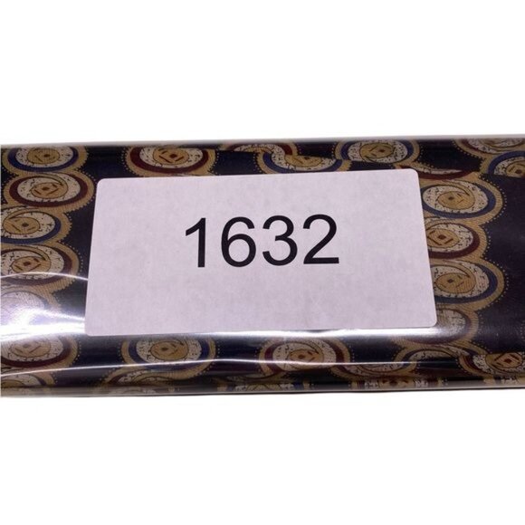 Bravini Silk Tie Quiet Luxury Old Money Geometric Blue Gold Made in USA … - Picture 7 of 7